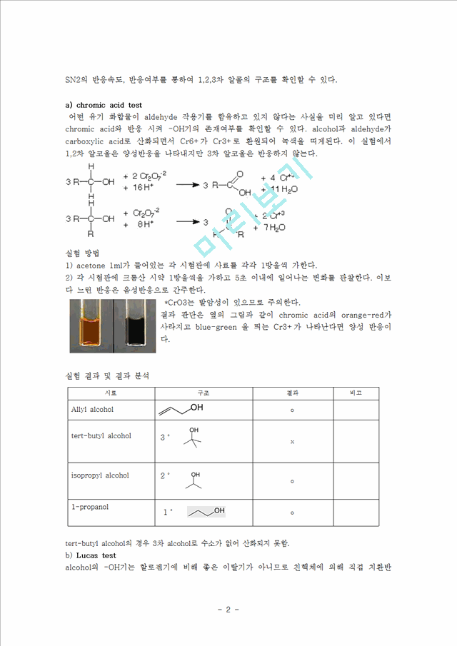 [자연과학] 유기화학실험 - 작용기의 확인.hwp